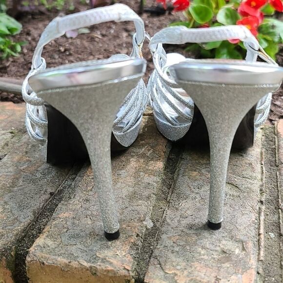 Nina Silver Sparkling Strappy heels - Picture 7 of 7